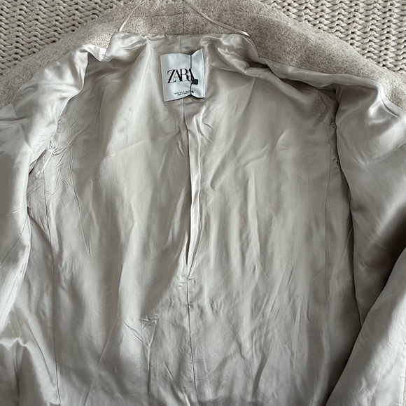 Zara Manteco Wool Coat Jacket Cream Sz XL - Picture 7 of 13